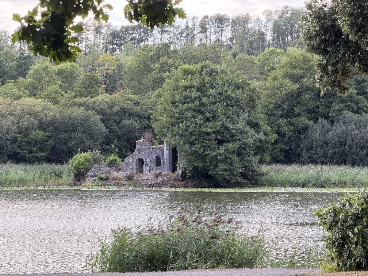 The ruin across the lake, directly opposite the front of the castle